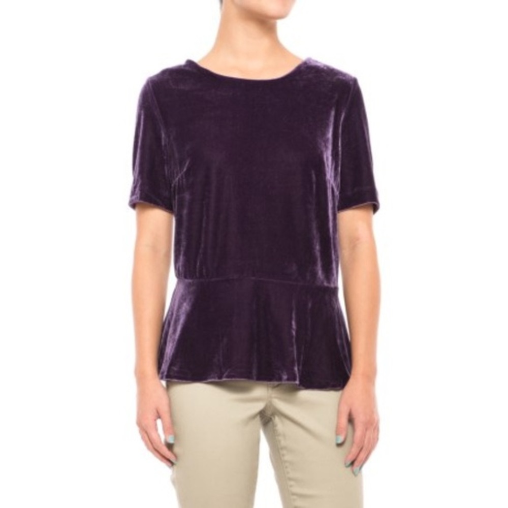 Banana Republic velour peplum top